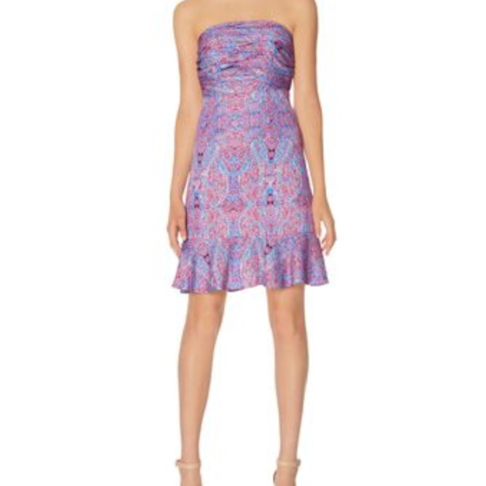 Strapless paisley dress
